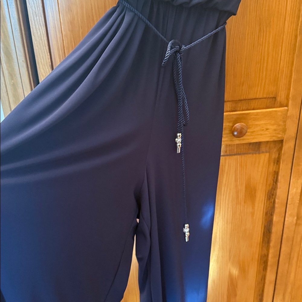 Roz & Ali Deep Blue Jumpsuit with Metallic Trim size 2x worn once Price drop - Picture 5 of 8